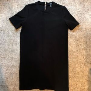 Black Ribbed Shift Dress